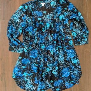 Blue floral tunic